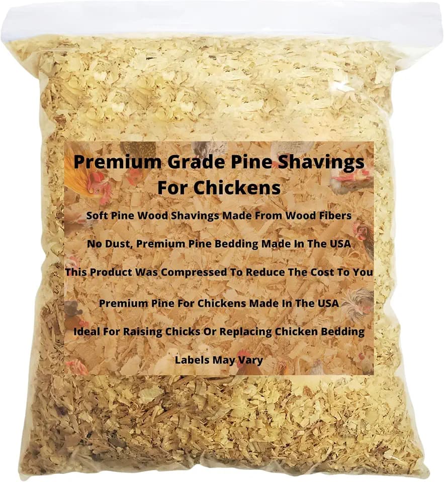 Premium Pine Bedding | Dust Free, Soft Shavings | All Natural | Chicken Coops | Animal Bedding | Small Animals | Odor Control (8 Quart)