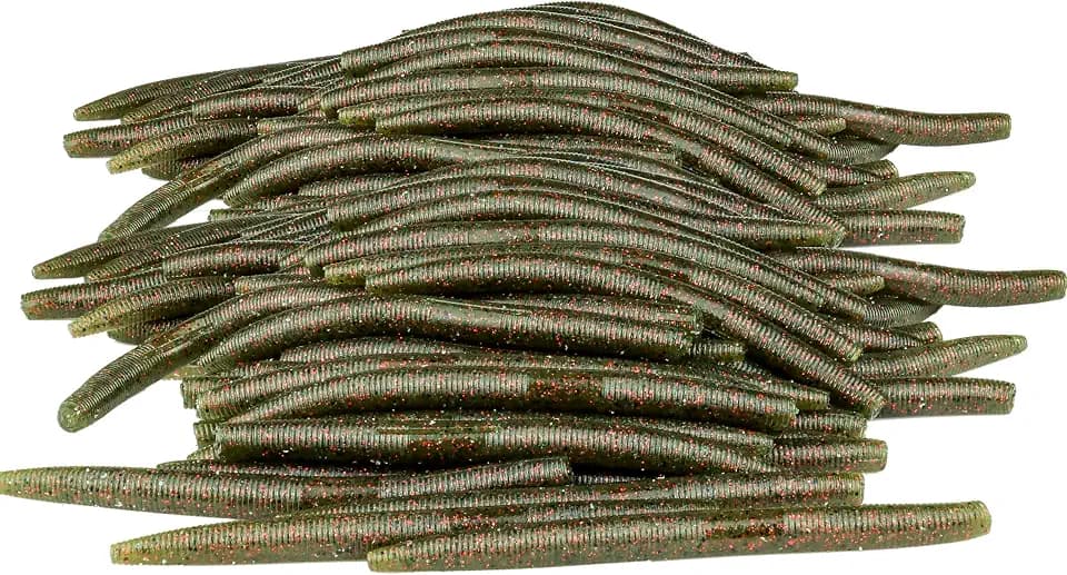 Soft Fishing Worm 100PCS, 3/4/5/6" Mega Value Pack Senko Style Soft Lures for Bass, Plastic Worm Stick Baits, Multicolor, Cost-Effective Fishing Gift