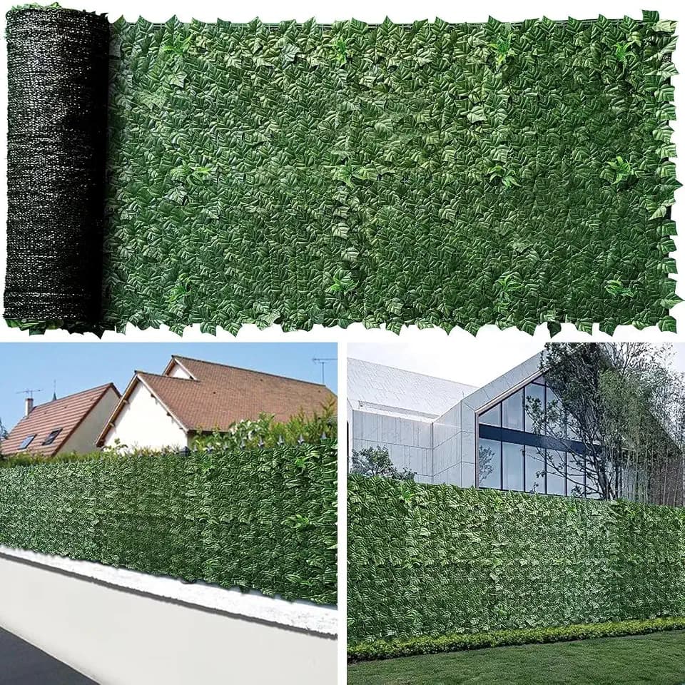 Artificial Ivy Fence Privacy Screen with Mesh Back, 59" x 158" Faux Ivy Vine Leaf Fence Panels, Balcony Privacy Screen, Hedge Wall Decoration for Outside, Garden, Yard, Patio