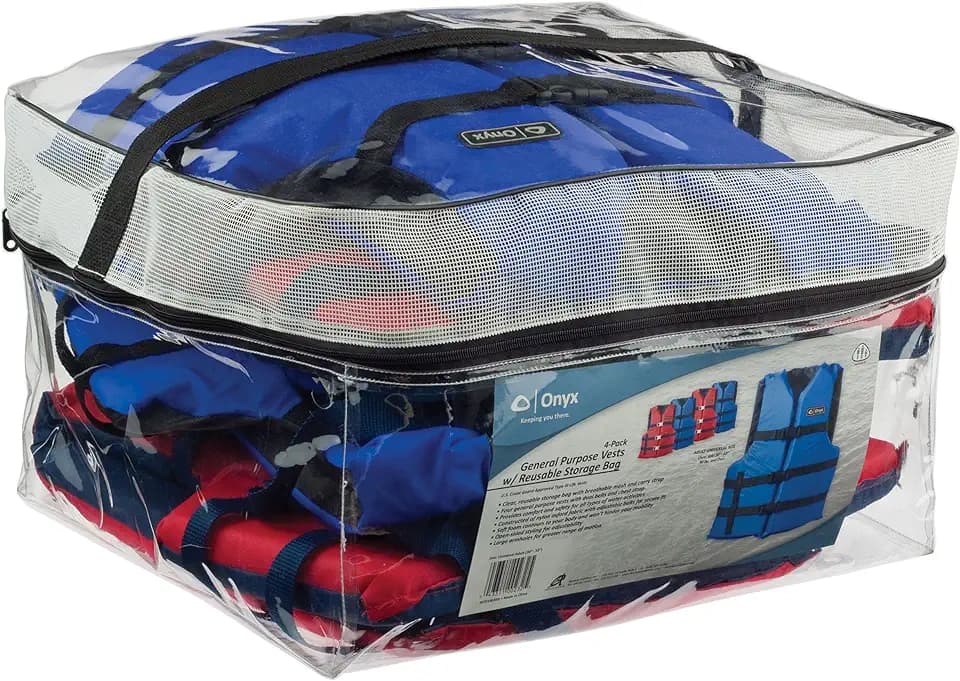 Onyx General Purpose Life Vest, Adult Universal (4-Pack),Red - Blue,30-52-Inch Chest, persons over 90-Pounds., universal