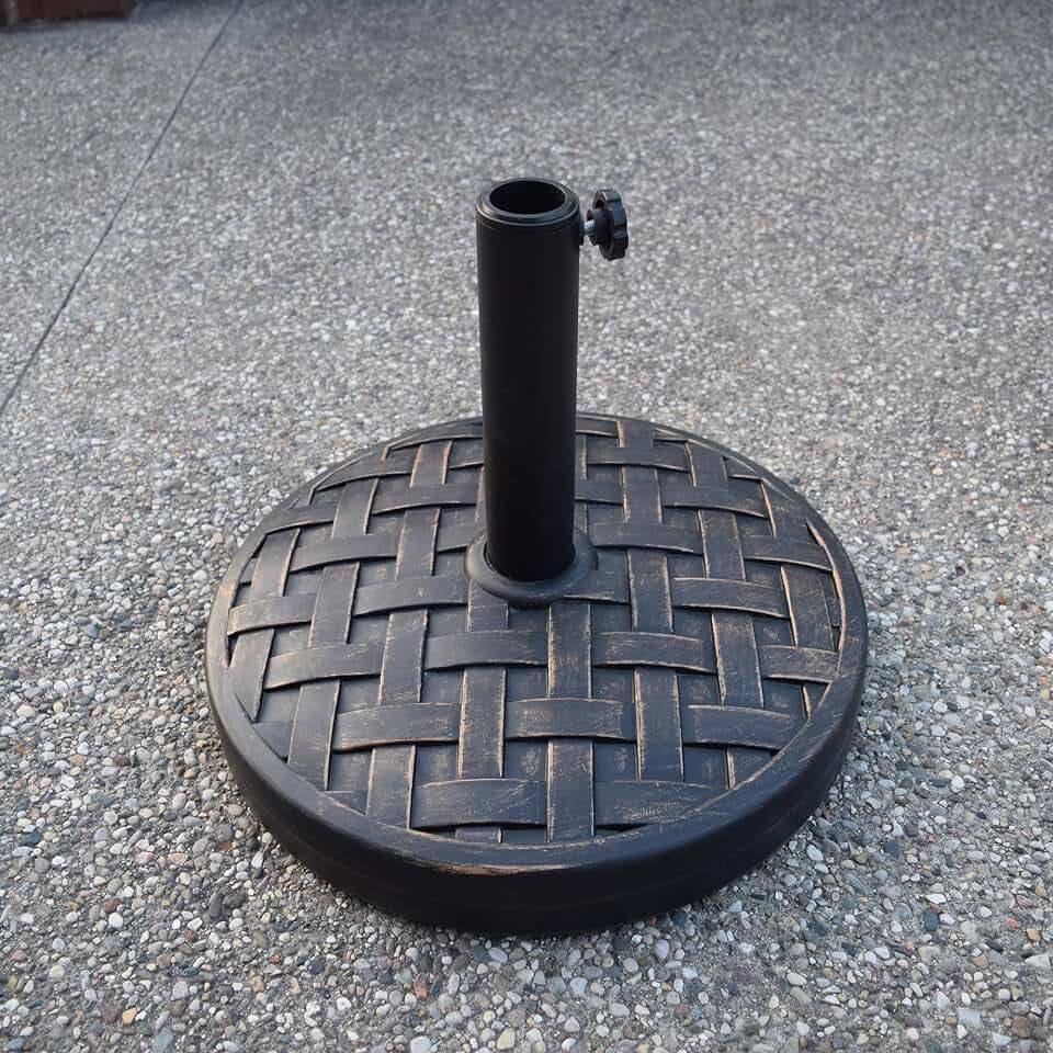 Oakland Living Antique Bronze 40 lb Round Plastic and Concrete Patio Umbrella Stand Base