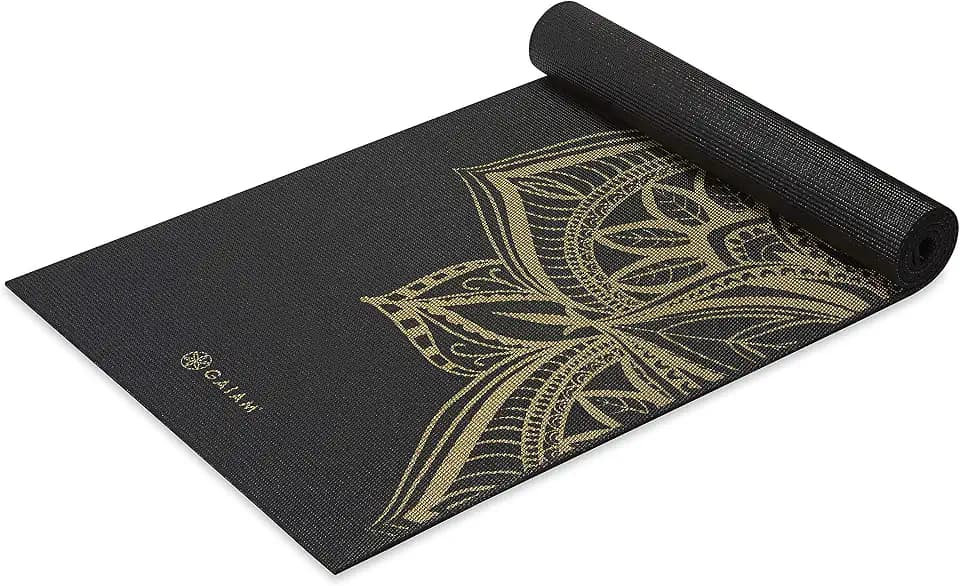 Gaiam Premium Yoga Mat, 6mm Thick Print Mat