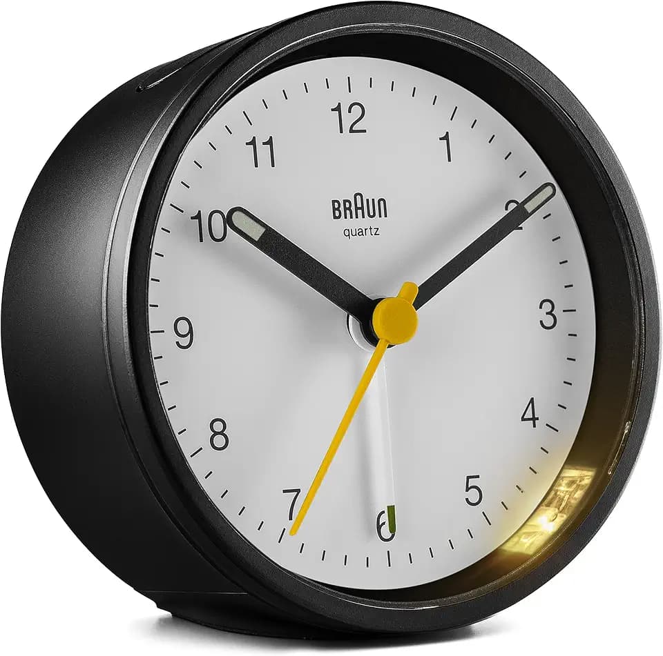 Braun BC12BW Quarzwecker Wecker, Kunststoff, Schwarz-Weiß, normal