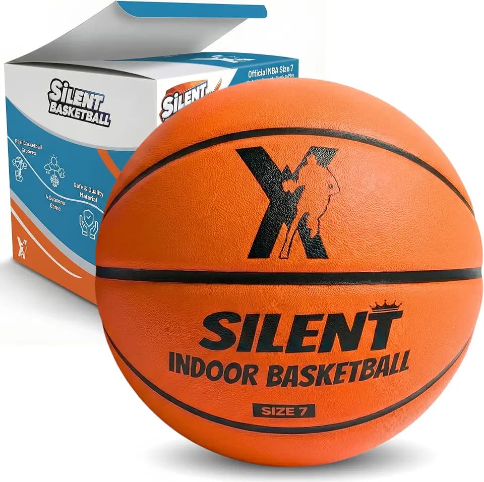 YGA Silent Basketball Size 7: Airless Indoor Basketball with 95% Bounce