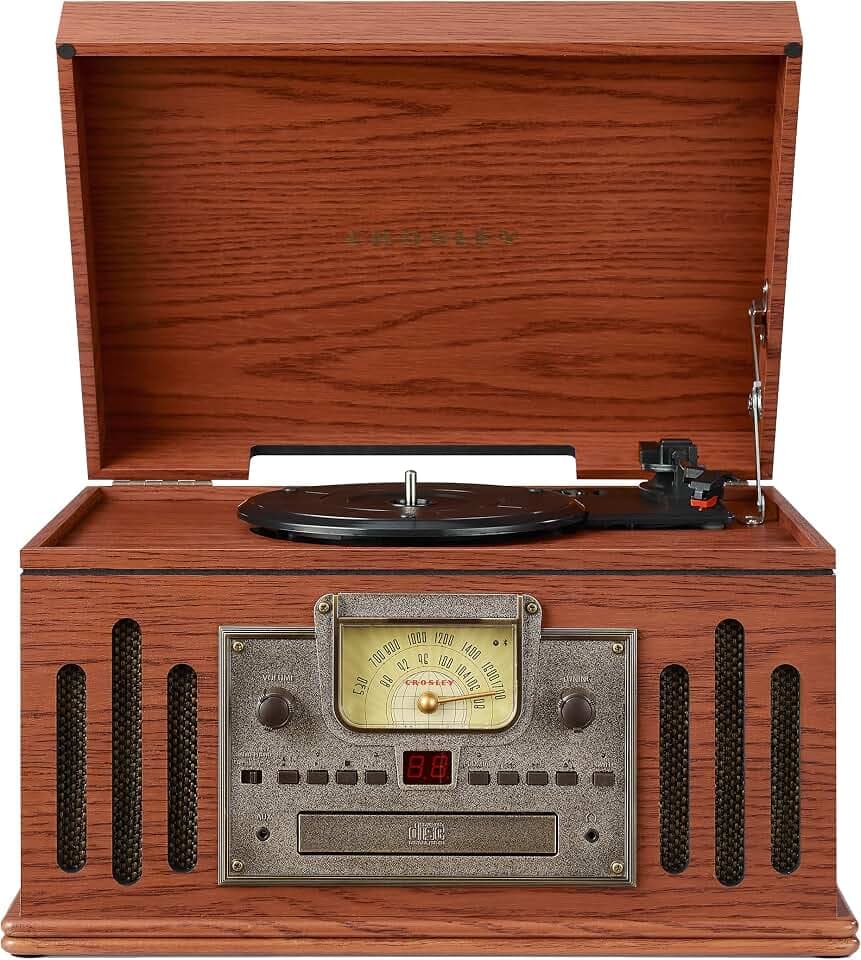Crosley CR704B-PA Musician 8-in-1 Record Player, Paprika