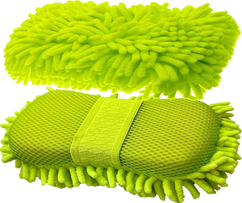 Scratch Free Chenille Microfiber Wash Mitt Car Wash Sponge for SUVs Boats