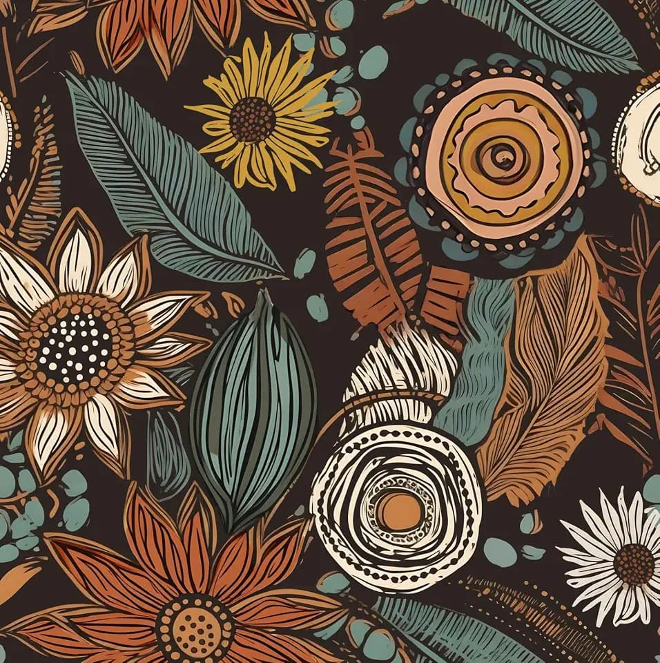 Laatse Boho Wallpaper Peel and Stick 17.5"x197",Brown Orange Contact Paper