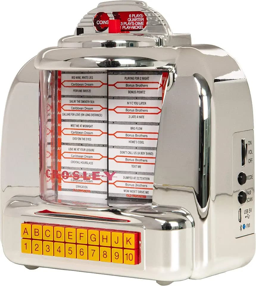 Crosley CR1120A-SI Diner Jukebox Radio, Silver