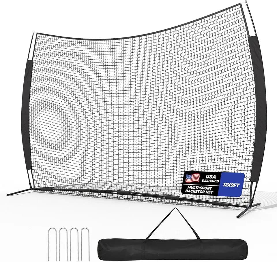 12x9ft Barricade Backstop Net, Ball Sports Barrier Netting