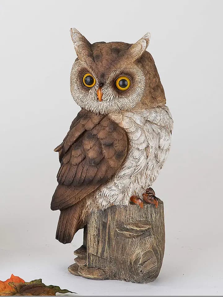 formano Herbstliche Eule Dekoeule Uhu Kautz handbemalt naturgetreu, 29 cm