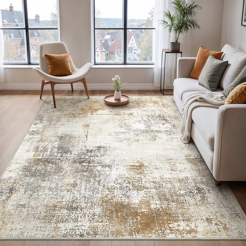 BEIMO Moderner Waschbarer Teppich Wohnzimmer 120x170 cm