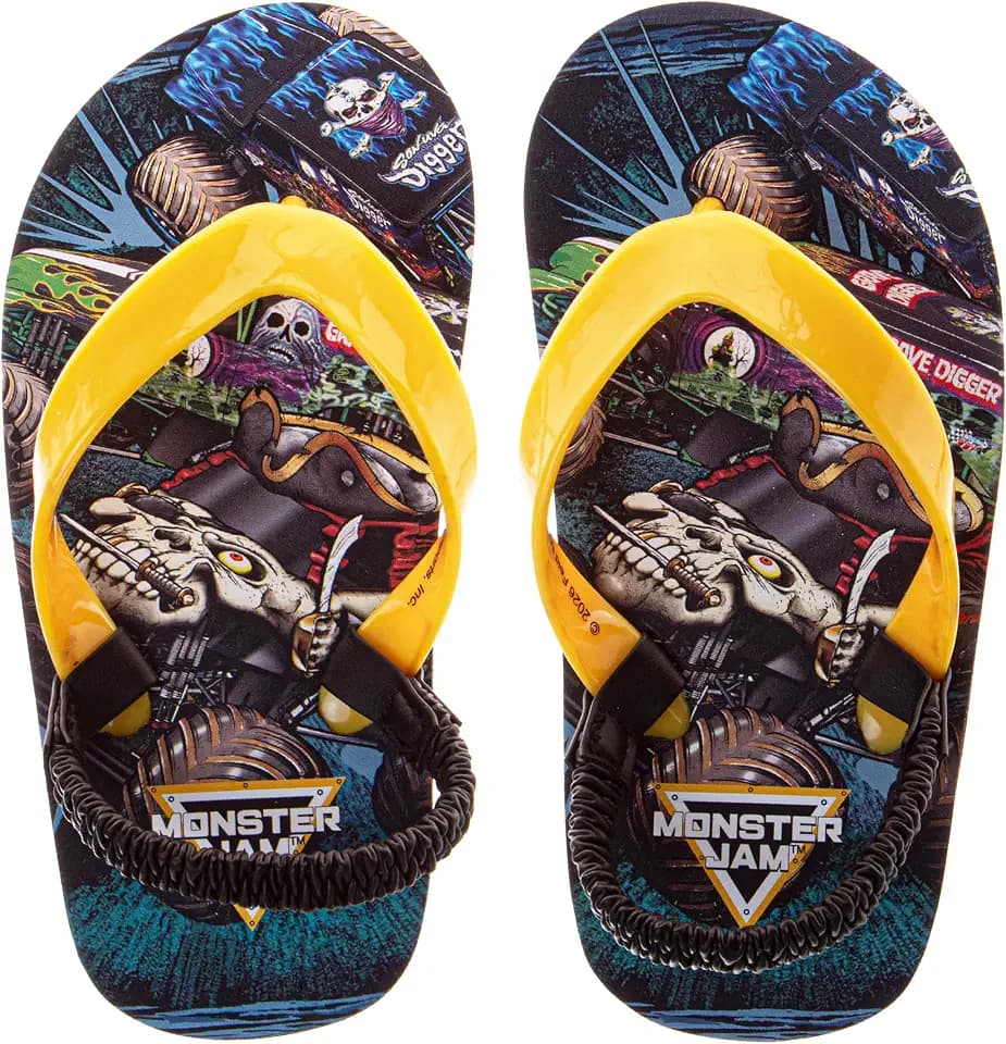 Josmo Kids & Toddler Baby Boys Flip Flops, Mickey Mouse Paw Patrol Sonic Spiderman Monster Jam Minion Beach Sandals, Slip-On Quick Dry Water Shoes For Toddlers And Little Kids (Size 5-10 & 11-13) Summer Sandals