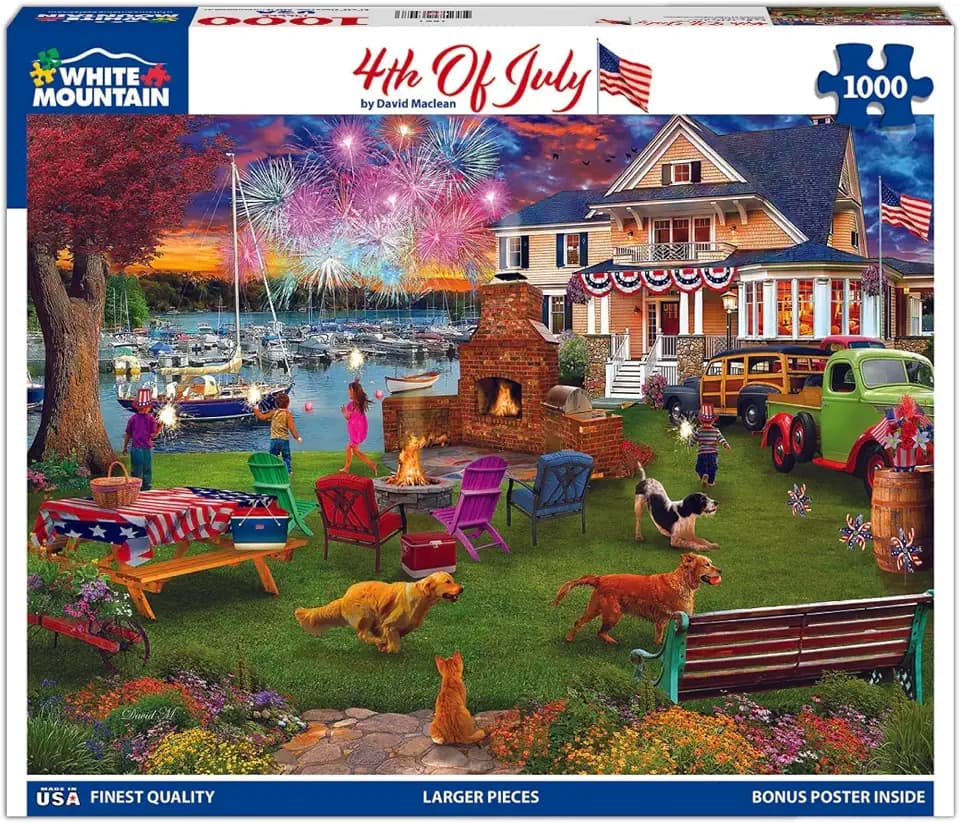White Mountain 1000 Piece Jigsaw Puzzle Patriotic Summer, 4th of July
