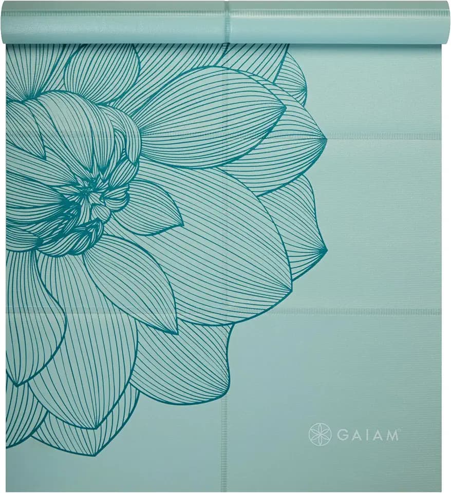 Gaiam Folding Yoga Travel Mat, 2mm, Foldable & Lightweight