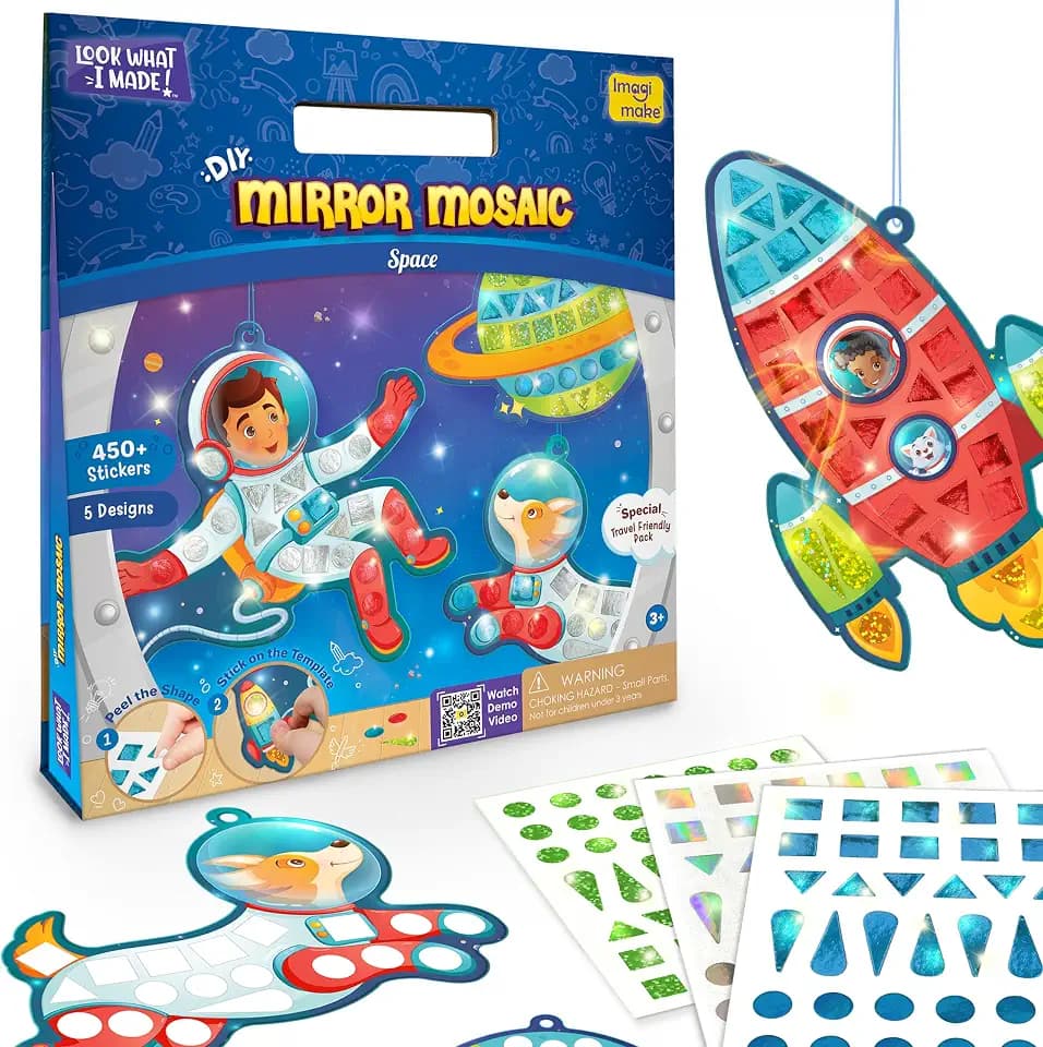 Imagimake Mirror Mosaic - Space, 5 Templates, 450+ Stickers