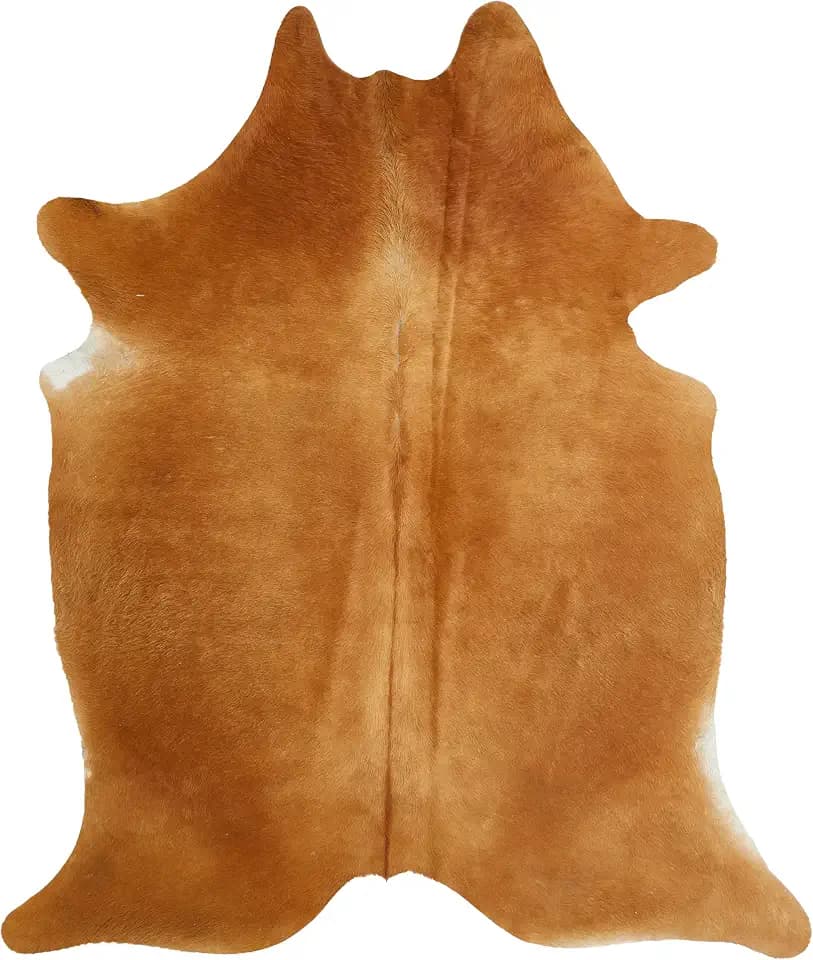 -Luxor- Living Rinderfell Kuhfell Teppich echt - natürlicher Fellteppich für naturgetreue Wohnatmosphäre - ca. 160 x 240 cm braun Uni