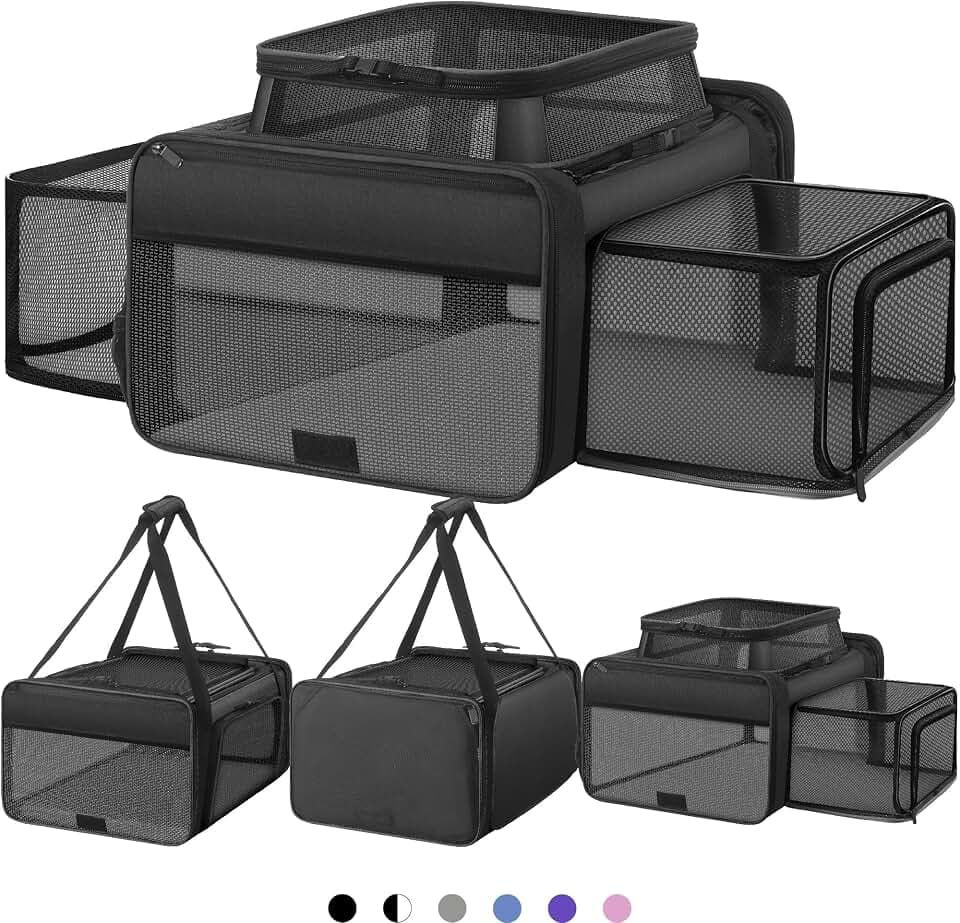 Top and 2 Sides Expandable Cat Carrier 18x13.5x9.5 TSA Airline Approved