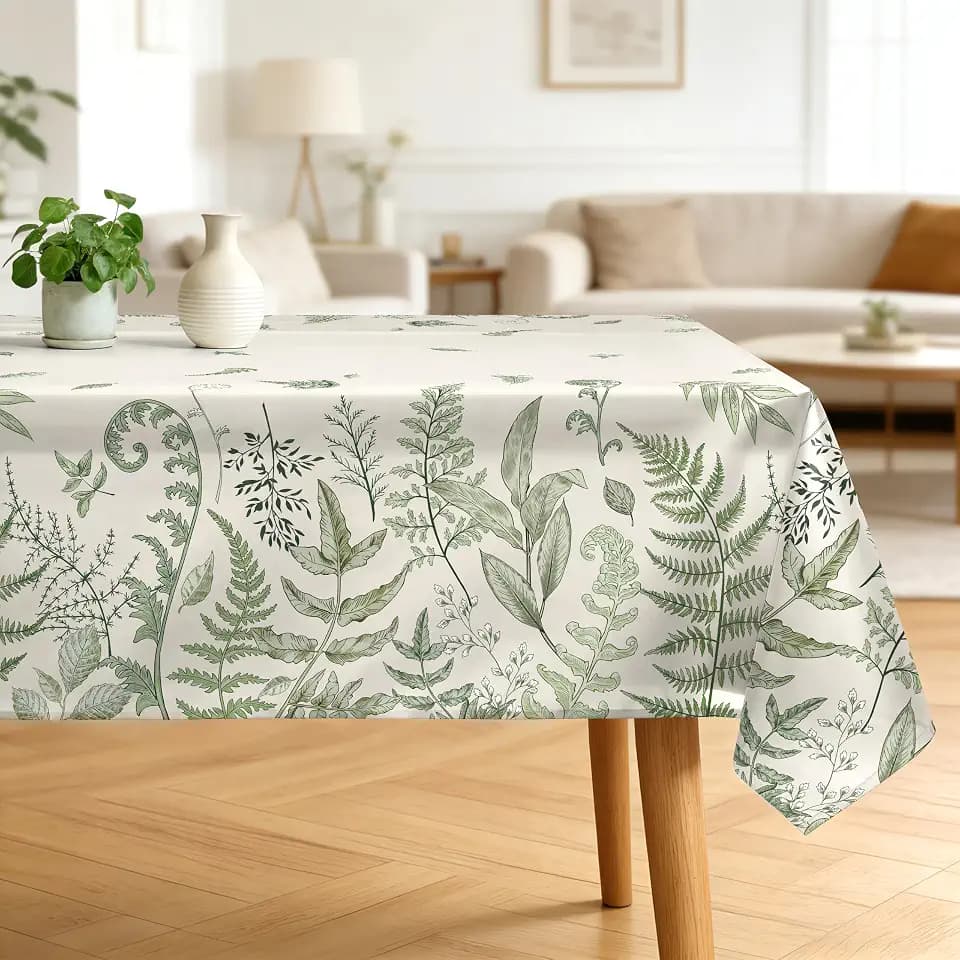 Fern Leaf Tablecloth 60 x 84 Inch Rectangular