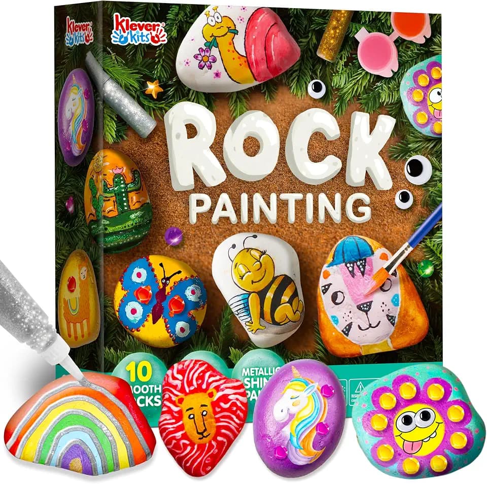 JOYIN Steine Bemalen Set Bastelset für Kinder 6 7 8 9 10 11 12 Jahre,Kreativ Steinmalerei Basteln Geschenk Mädchen ab 6-12Jahre Halloween Geschenk