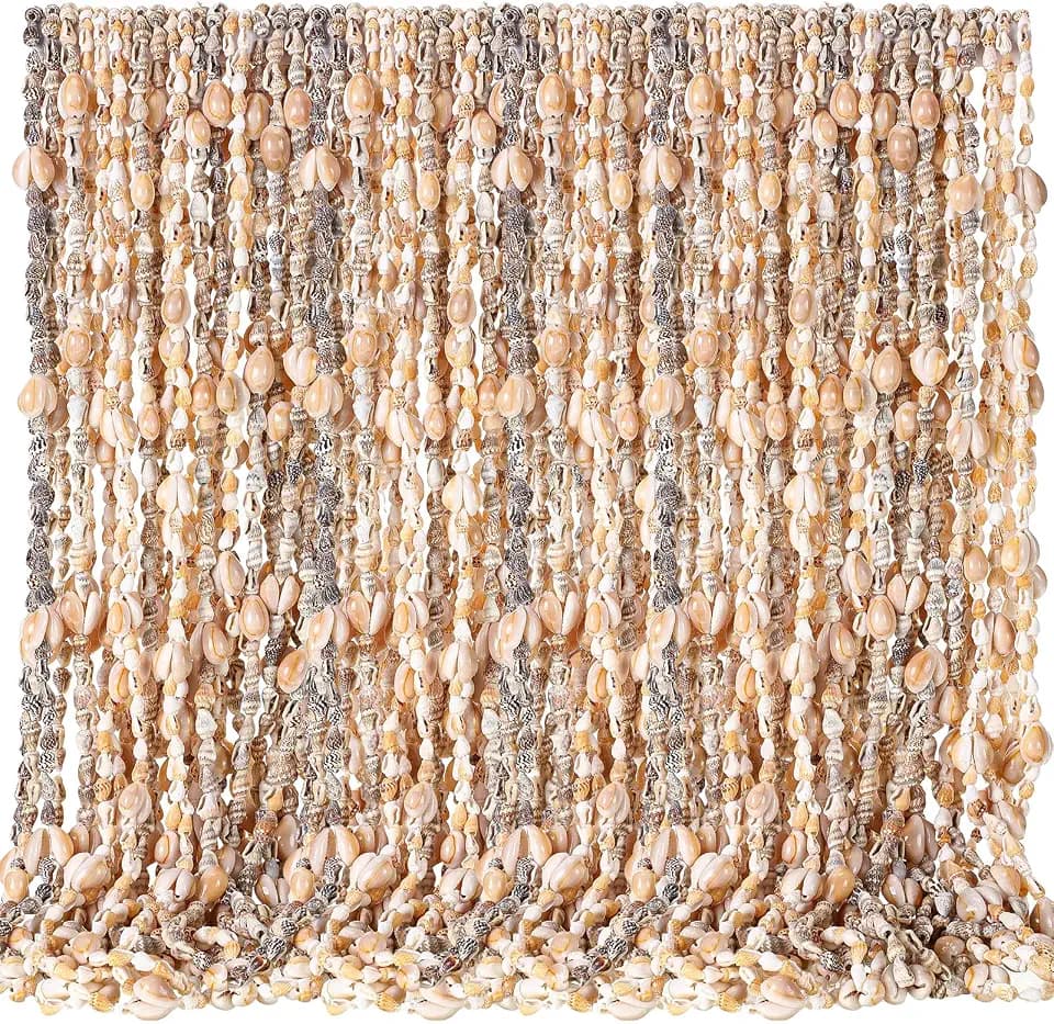 Ecation Shell Leis Bulk, Natural Sea Shell Hawaiian Necklaces