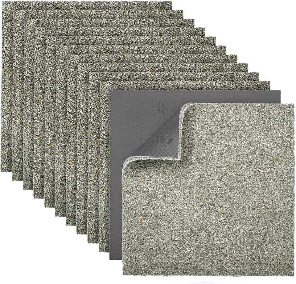 jxgzyy 12Pcs Commercial Carpet Tiles 20x20 Carpet Squares with Padding