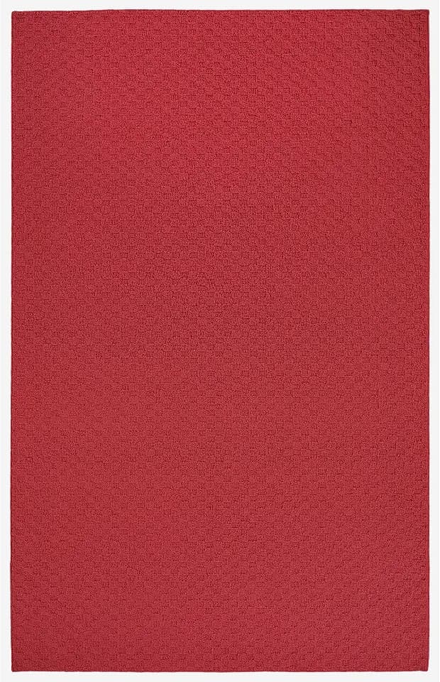 Garland Rug Town Square Chili Pepper Red 8' x 10' Non Slip Area Rug for Living Rooms & Hallways, Stylish & Durable for High-Traffic Areas