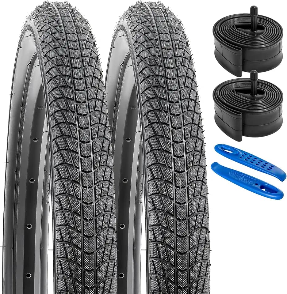 YunSCM 2Pcs Faltbare 20 Zoll Fahrradreifen 20X1.75 Mantel 47-406 kompatibel 20X1.75 Stadt/Straße Reifen