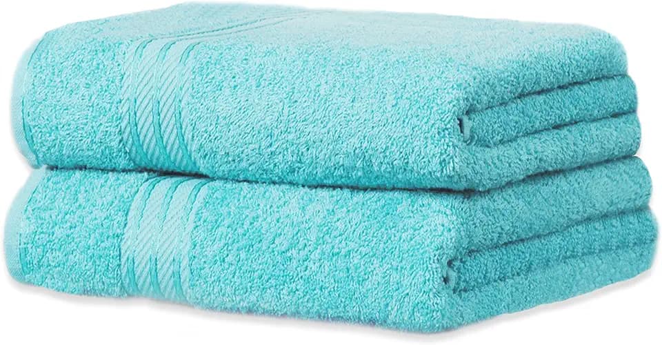 Handtücher (2er-Pack) für Badezimmer, 500 g/m², superweiche Baumwolle, saugfähig und schnell trocknend, 50 x 85 cm (Aqua)