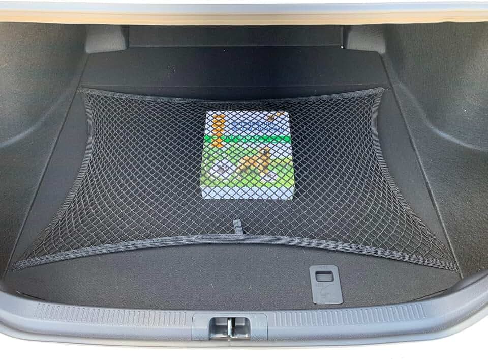 Rear Trunk Floor Style Automotive Elastic Mesh Cargo Net for Toyota Camry 2018-2026 - Premium Trunk Organizers and Storage - Luggage Net for Sedan - Best Car Organizer for Toyota Camry Hybrid