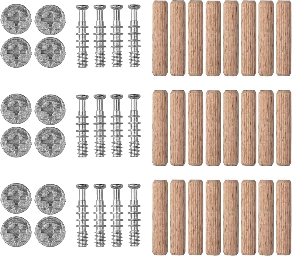 wolfcraft Exzenter-Möbelverbinder Set, 48-tlg. für Montage und Reparatur