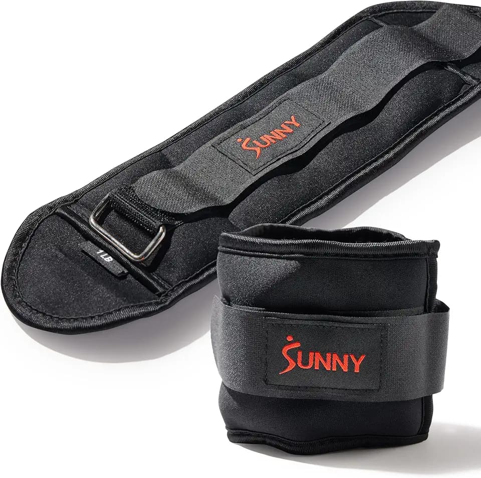 Sunny Health & Fitness Neoprene 1-5 LB Pair Ankle Weights/Adjustable 5 LB