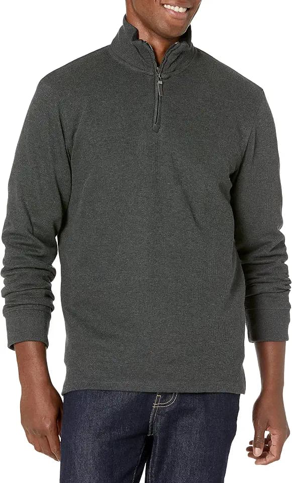 Amazon Essentials Men's Quarter-Zip French Rib Mock Neck Sweater, Casual Wear