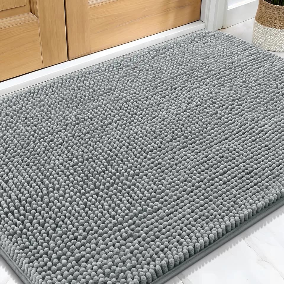 OLANLY Dog Door Mat for Muddy Paws 32x20, Super Absorbent Chenille Mud Mat