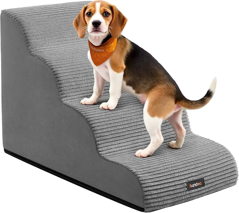 Feandrea Hundetreppe, 4 Stufen, für kleine Hunde, rutschfest
