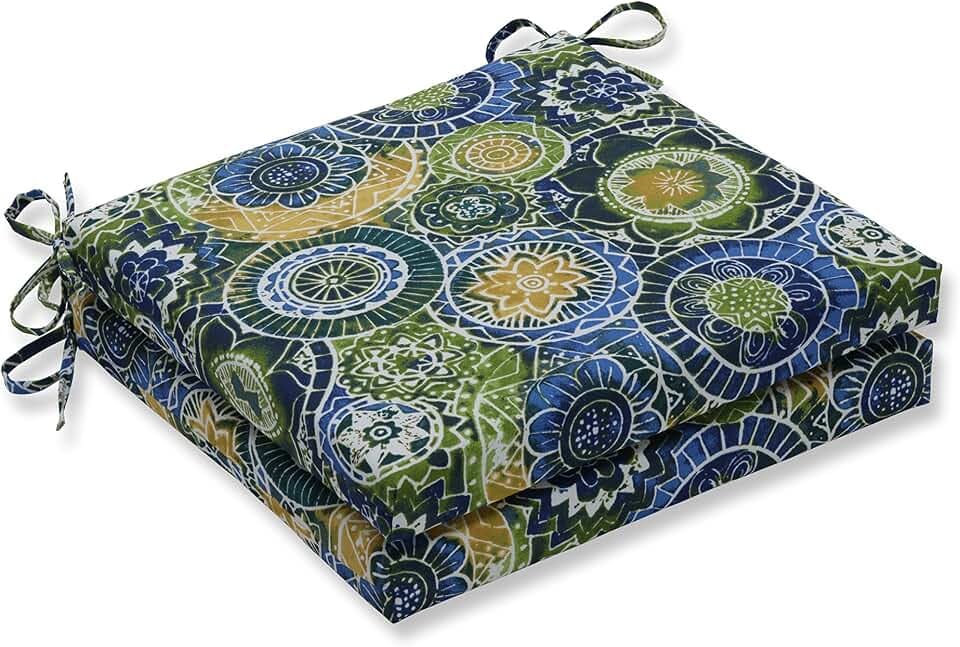Pillow Perfect Omnia Lagoon Sitzkissen-Set, Blau, 50,8 x 50,8 x 7,6 cm (L x B x T)