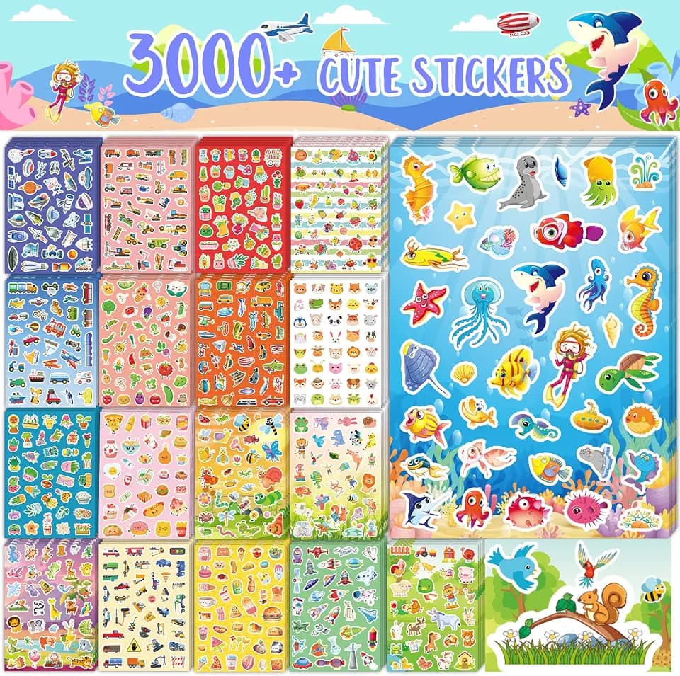 HomSeon 3000+ PCS Kids Stickers Bulk for Water Bottles