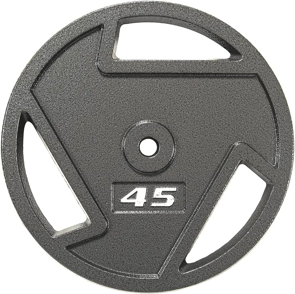 Signature Fitness Cast Iron Plate Weight Plate for Strength Training and Weightlifting, Olympic or Standard, Multiple Sizes