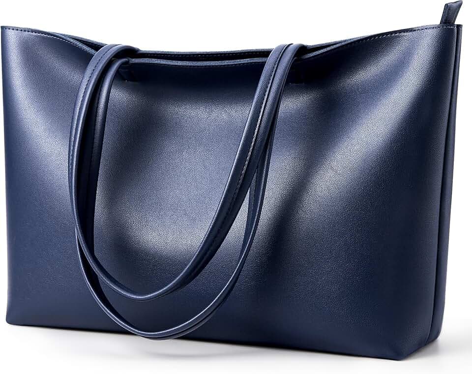 KALIDI Tote Bag Zipper Shoulder Bag Vegan Leather Purses Satchel for Women