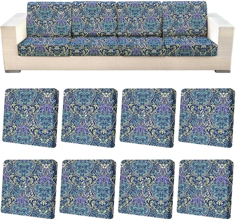 8Pcs Patio Cushion Covers Stretch Outdoor Furniture Protector Slipcovers