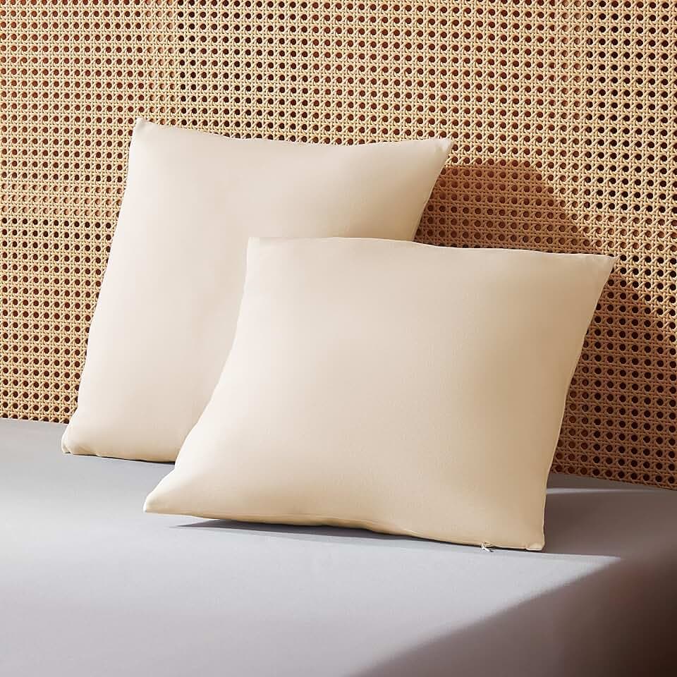 Sonive Kissenbezug 40x40,Kopfkissenbezug 40x40cm 2er,Oeko-TEX Beige