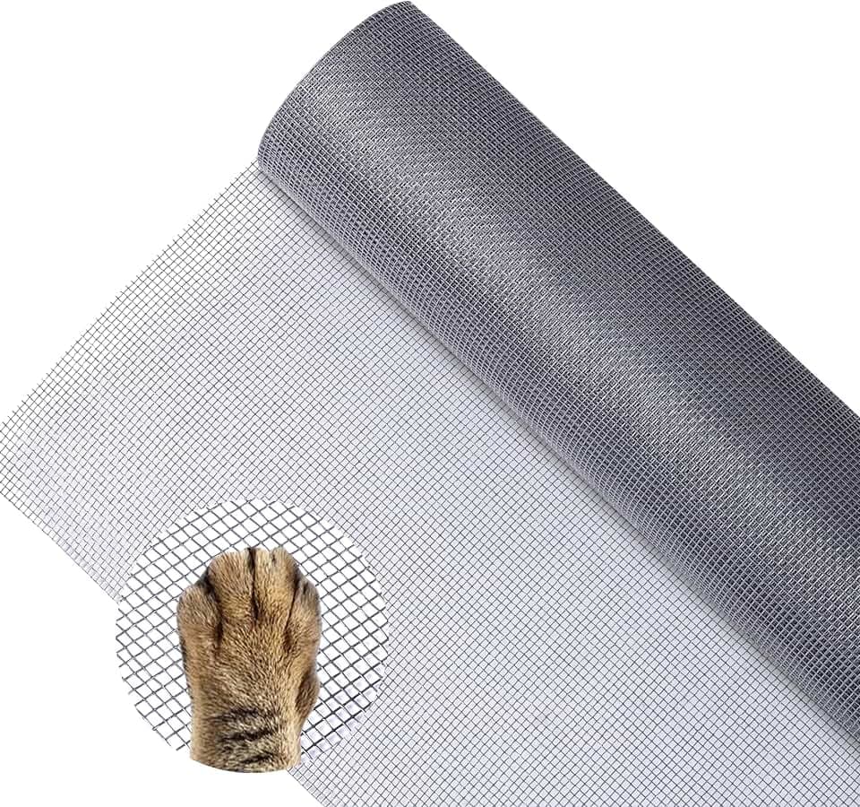 HCSSZ Fliegennetz Meterware 120 x 250 cm,Fiberglas-Fliegengitter Fenster Gewebe Schneidbar Ersatznetz,Insektenschutz Gaze Fenster, für Fenster, Dachfenster, Balkontür (Grau)