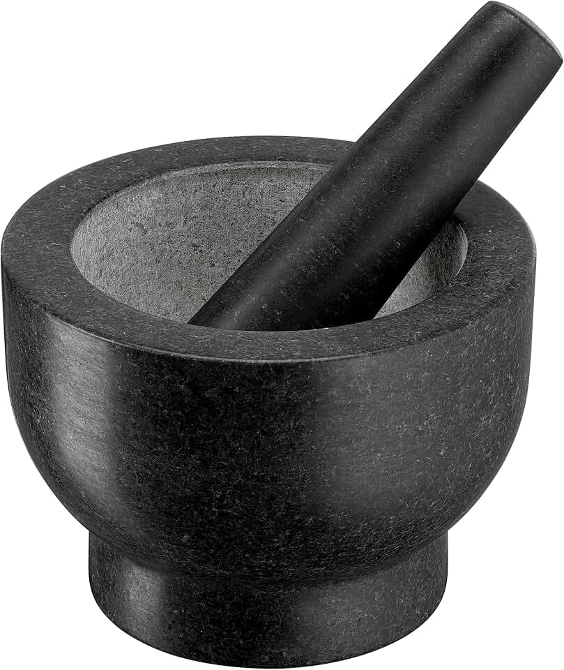 Jamie Oliver by Tefal Mörser und Stößel aus Granit, 14,5 cm Durchmesser, Kräuter und Gewürze zerkleinern, einfache Reinigung, K1823155