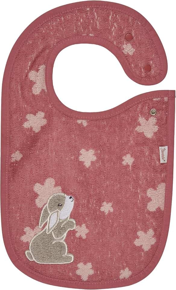 Sterntaler Lätzchen Hase Hanni - saugfähige Baumwolle mit feiner Applikation - praktischer Druckknopfverschluss auf der Schulter - weich & hautfreundlich für Babys und Kinder - Geschenk, perlrosa