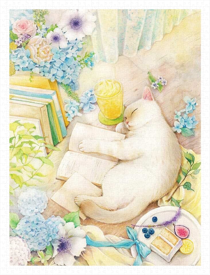 Pintoo Jigsaw Puzzles 1200 Piece for Adults - Jina - A Napping Cat Beautiful Plastic Puzzle for Home Decor Zero Dust Easy Storage [H2609]