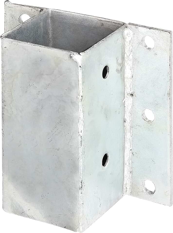 Alberts 208721 Pfostenträger für L- und U-Steine o. Mauern | zum Anschrauben | feuerverzinkt | 71 x 71 mm
