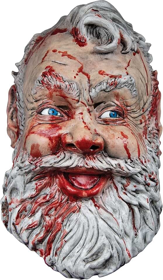 Ghoulish Productions Böse Weihnachtsmaske, Horror-Linie Weihnachten, robustes Latex-Kostüm, handbemalt, Halloween, Horror, Karnevalsparade, Kostümparty, Einheitsgröße für Erwachsene