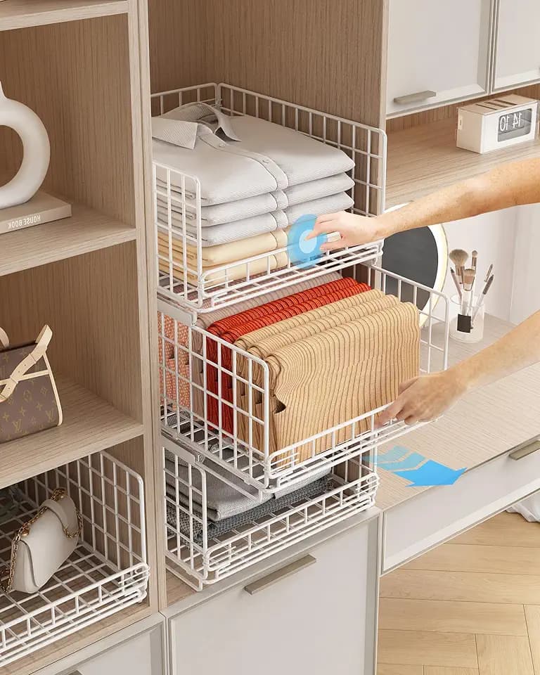 UMDONX 3 Stück Schrank Organizer Kleiderschrank,Weiß