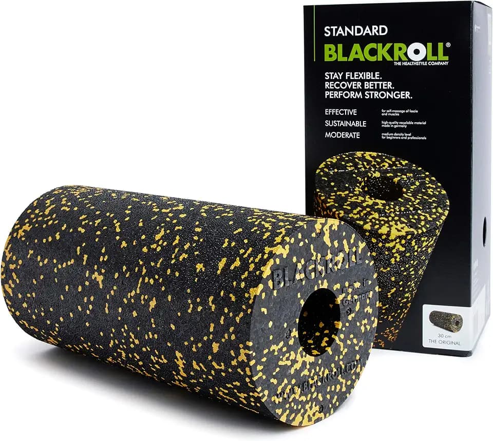 BLACKROLL® STANDARD - Originale Faszienrolle (30 x 15 cm), Fitness-Rolle zur Selbstmassage von Rücken und Beine, effektive Massagerolle für funktionales Training, mittlere Härte, Made in Germany