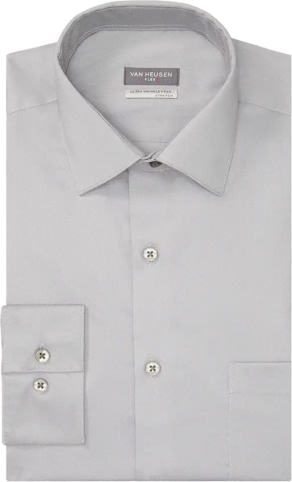 Van Heusen Men's Dress Shirt Slim Fit Ultra Wrinkle Free Flex Collar Stretch