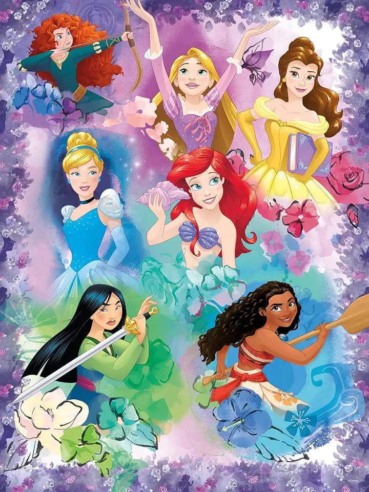 Ceaco - Disney Purple Princess Collage - 300 Large Piece Puzzle for Adults